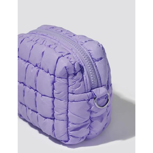Quilted Makeup Bag Small Lavender Puffer Cosmetic Organizer Travel Pouch Soft - Picture 5 of 7